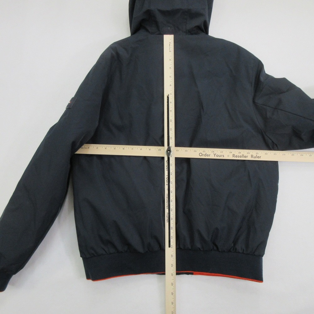 Tommy Hilfiger Men's Jacket L TH Flex Bomber Hooded Full Zip Insulated Navy - Picture 10 of 14